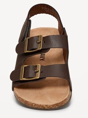 Old Navy Kids Brown Double-Buckle Leather Sandal